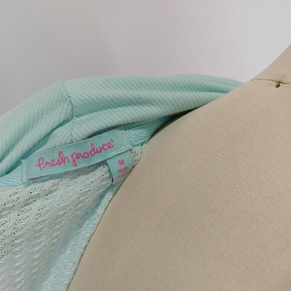 Fresh Produce Mint Green Thermal Wrap Sweater Size M Long Sleeve Made in USA - Picture 9 of 10